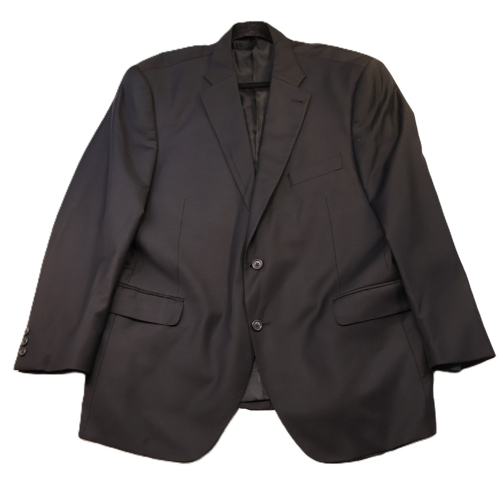 Peter Millar Mens 46R Blazer Black 100% Wool 2-Button Sport Coat Made in Canada
